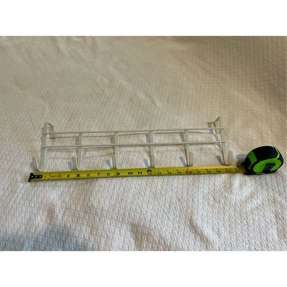 Essentials White Over The Door Rack With 6 Hooks - Picture 3 of 4